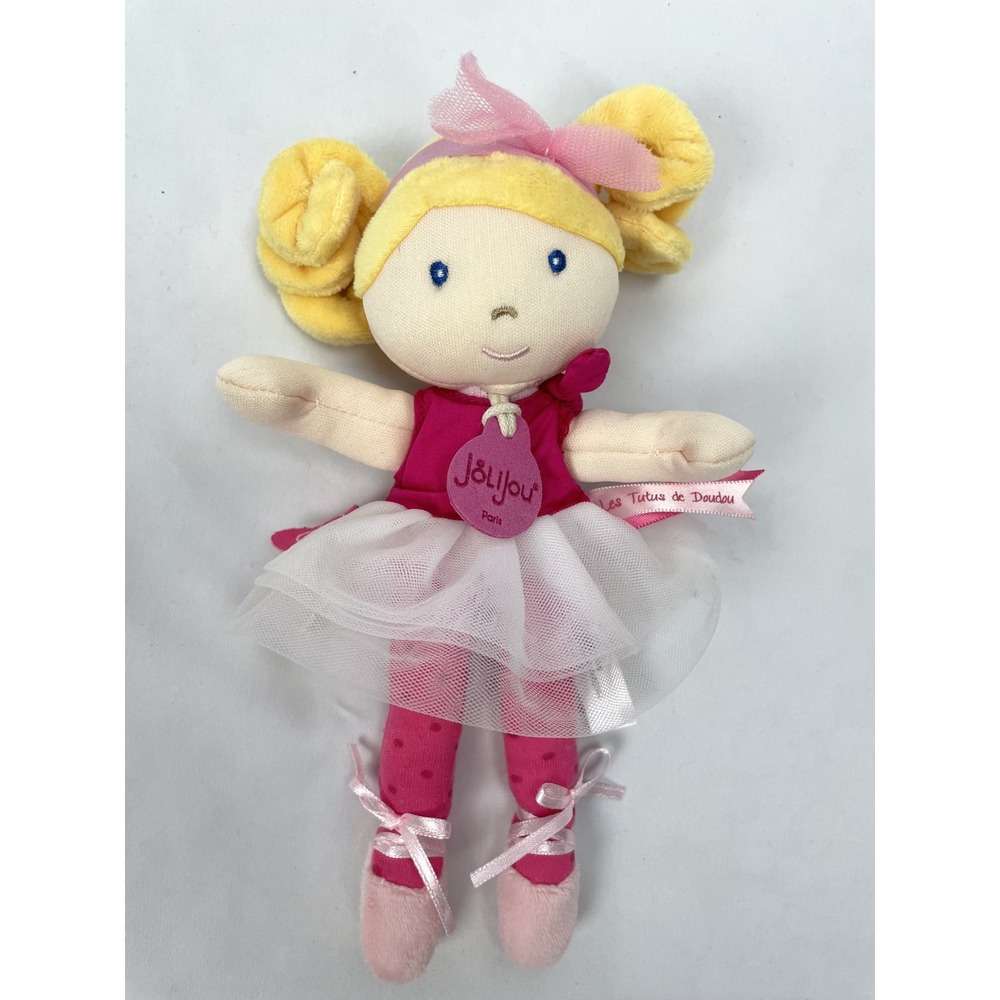 JoliJou Les Tutus de Doudou Little Tutu Blonde Girl Doll Plush PInk Ballet